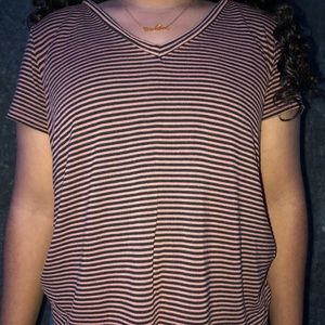 Pink and black stripped shirt